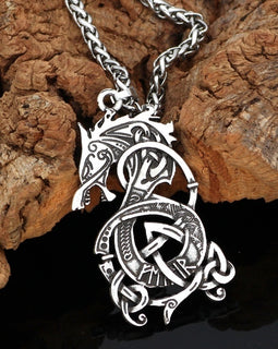 Viking Dragon Pendant Necklace